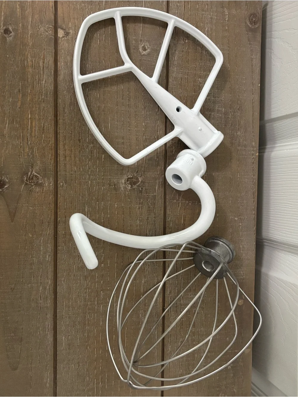 KitchenAid White Paddle Beater, Dough Hook & Wire Whisk Set